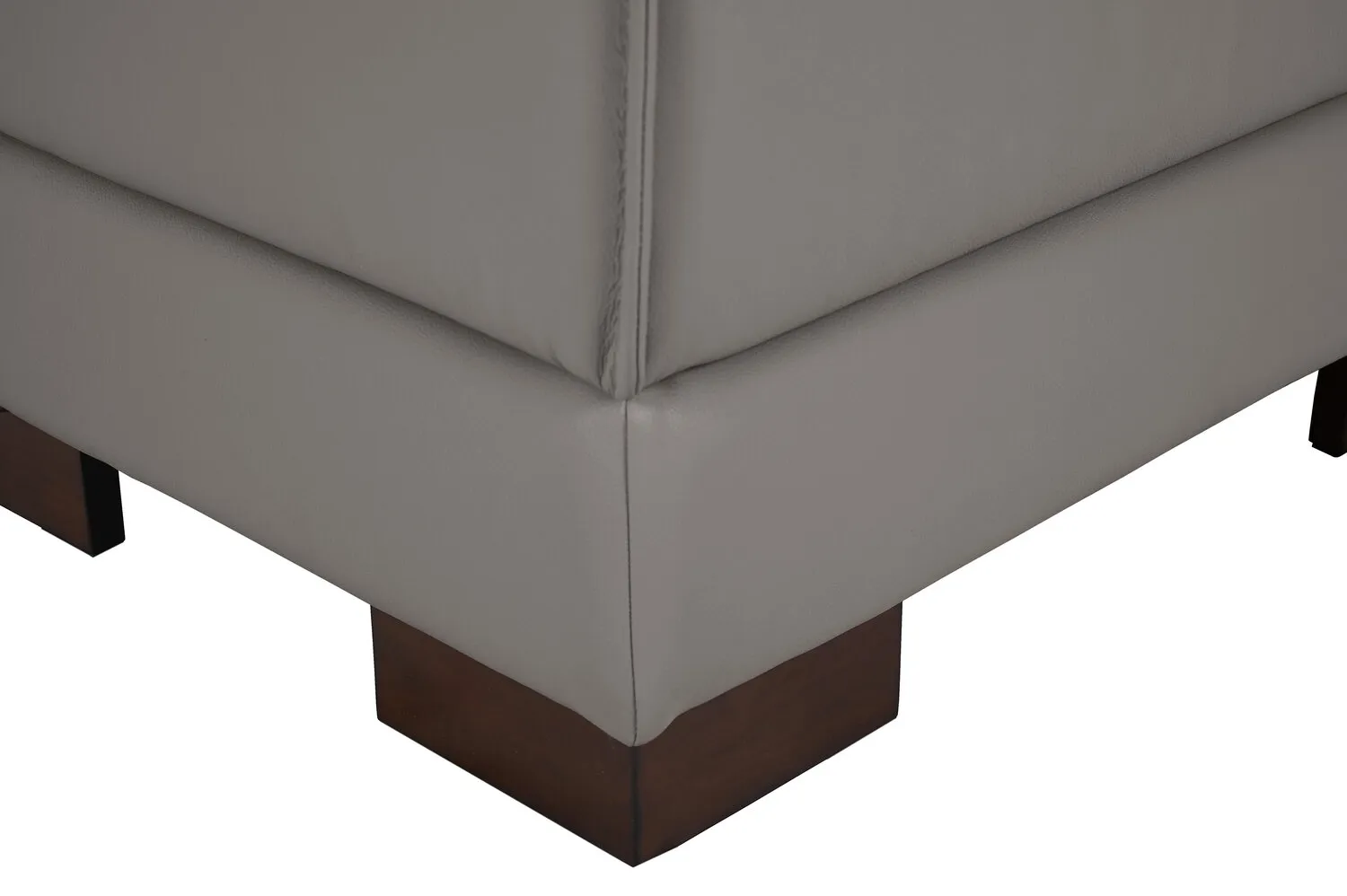 Citadel 2-Piece Left-Facing Top-Grain Genuine Leather Sectional with Wood Legs - Grey | Sofa sectionnel de gauche Citadel 2 pièces en cuir véritable de qualité supérieure avec pattes en bois - gris