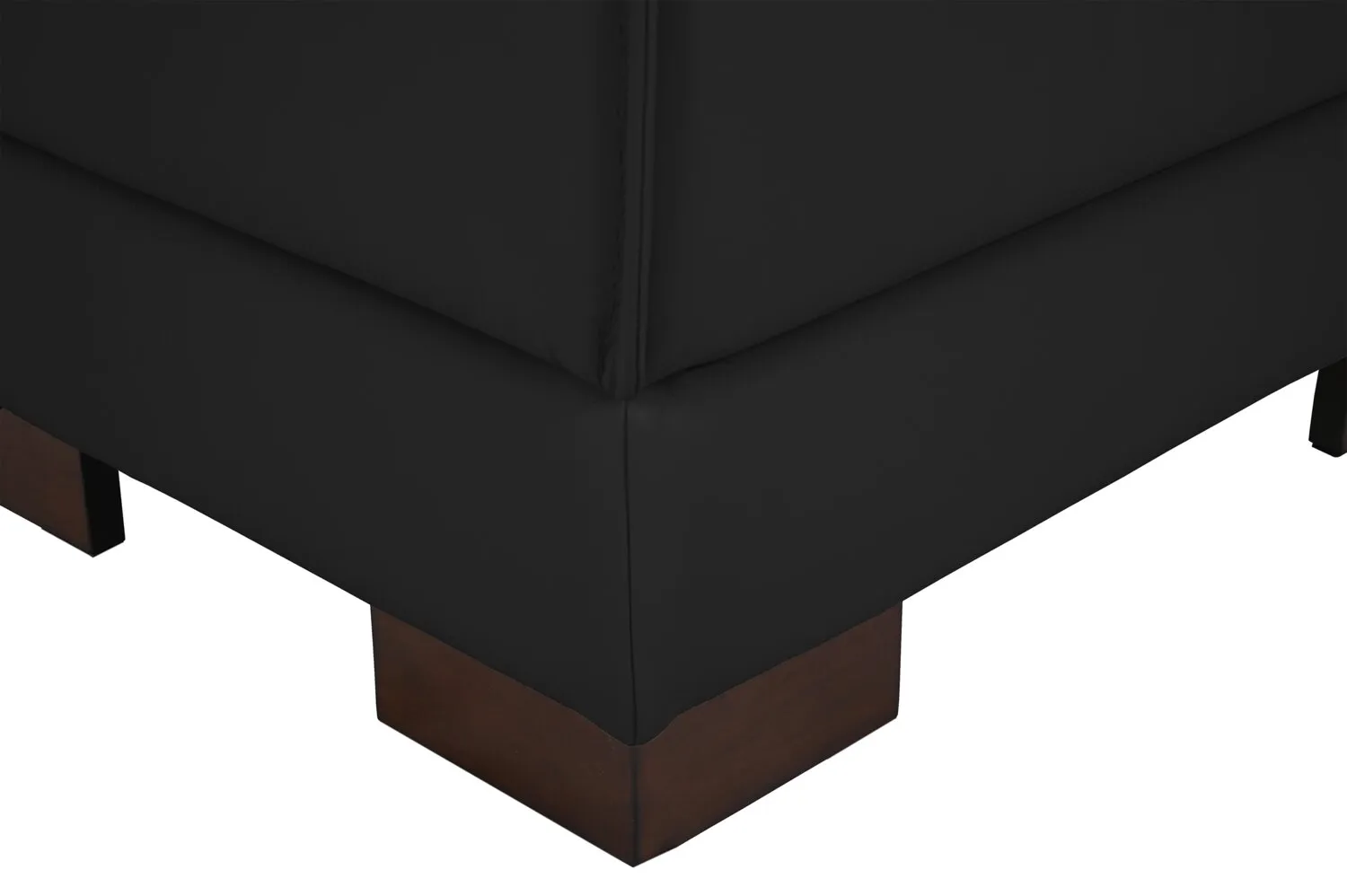 Citadel 2-Piece Right-Facing Top-Grain Genuine Leather Sectional with Wood Legs - Black | Sofa sectionnel de droite Citadel 2 pièces en cuir véritable de qualité supérieure avec pattes en bois - noir