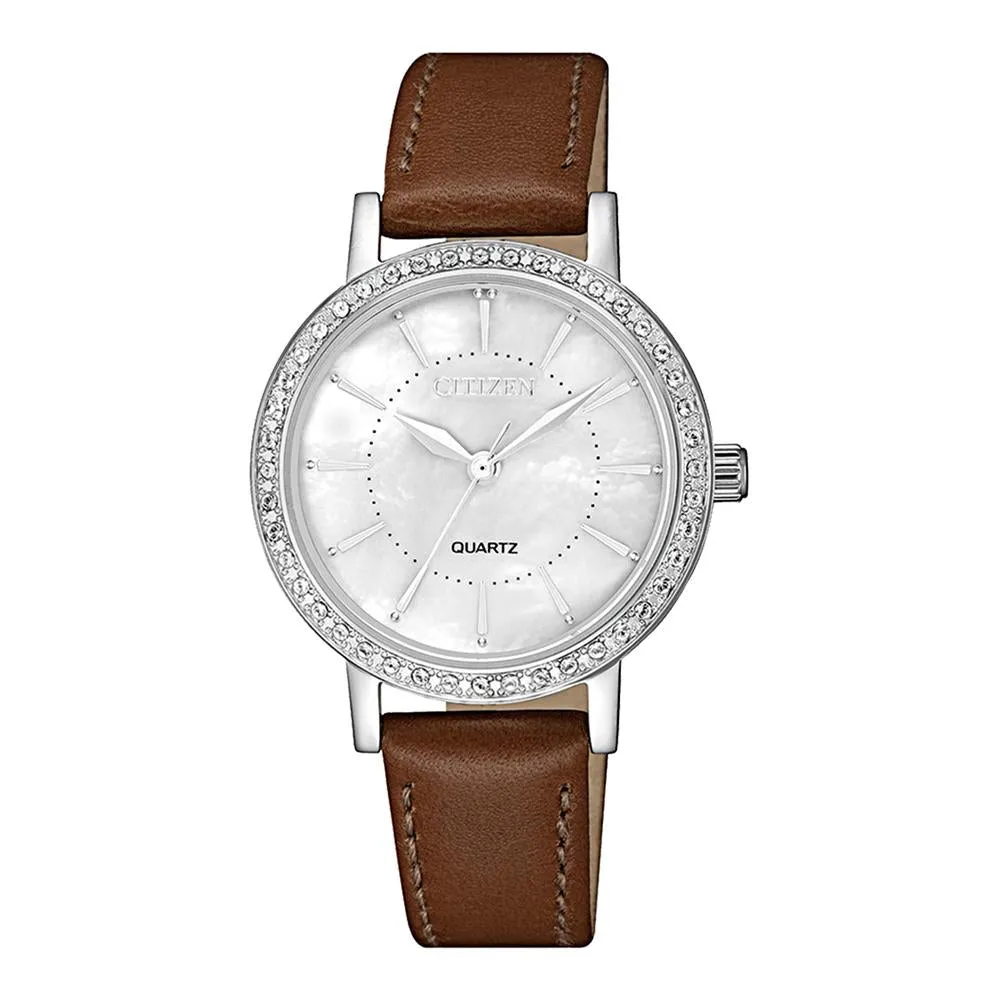 Citizen Brown Leather Ladies Watch - EL3040-12D
