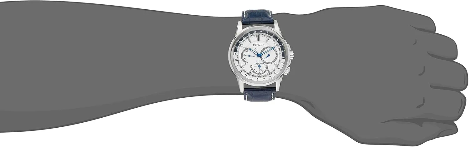 Citizen Men's Eco-Drive Calendrier Classic Watch, 12/24 Hour Time, 3-Hand Day and Date, Chronograph, Luminous Hands