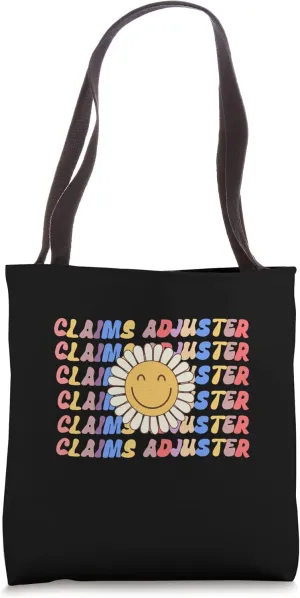 Claims Adjuster Retro SunFlower Groovy Finance Back Work Tote Bag