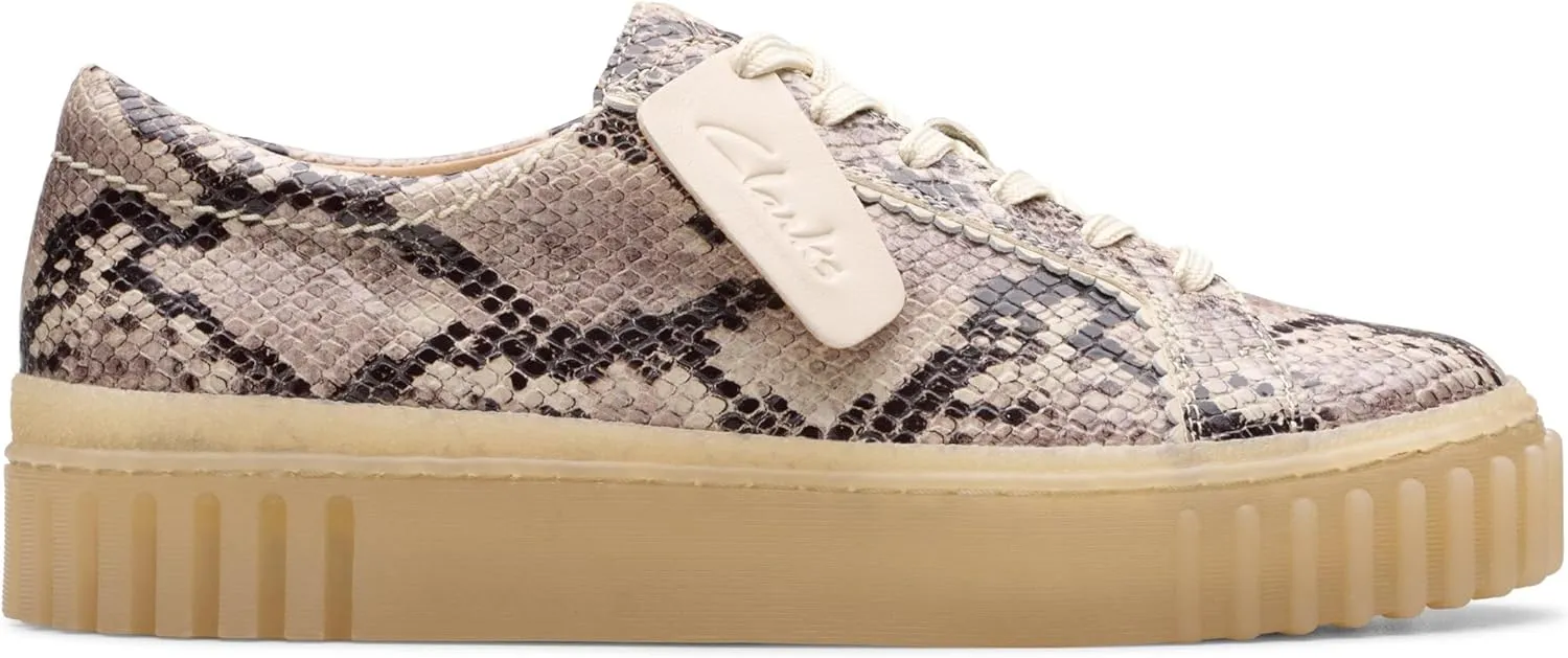 Clarks Women's Mayhill Walk Trainers, Grey Snake Lea, 9 Women