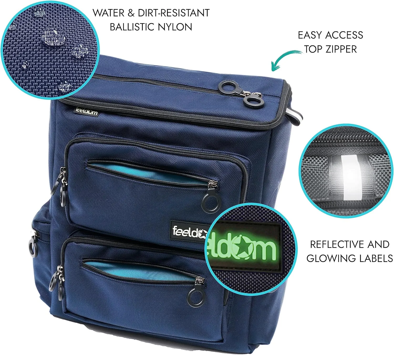 Classic Adaptive Wheelchair Backpack for Back of Chair – 20L EZ-Access Laptop Wheelchair Bag – Mobility Scooter & Electric Wheelchair Accessories, Galaxy Purple/Aqua