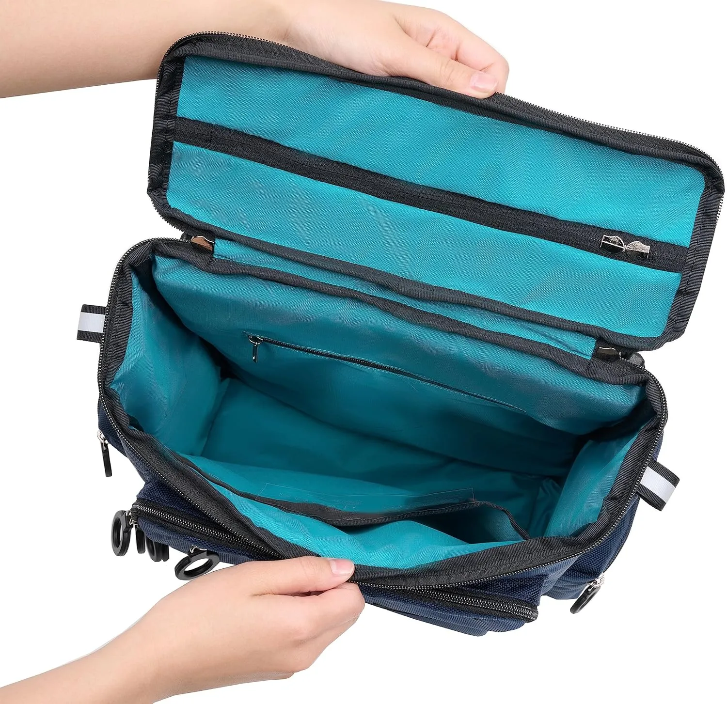 Classic Adaptive Wheelchair Backpack for Back of Chair – 20L EZ-Access Laptop Wheelchair Bag – Mobility Scooter & Electric Wheelchair Accessories, Galaxy Purple/Aqua