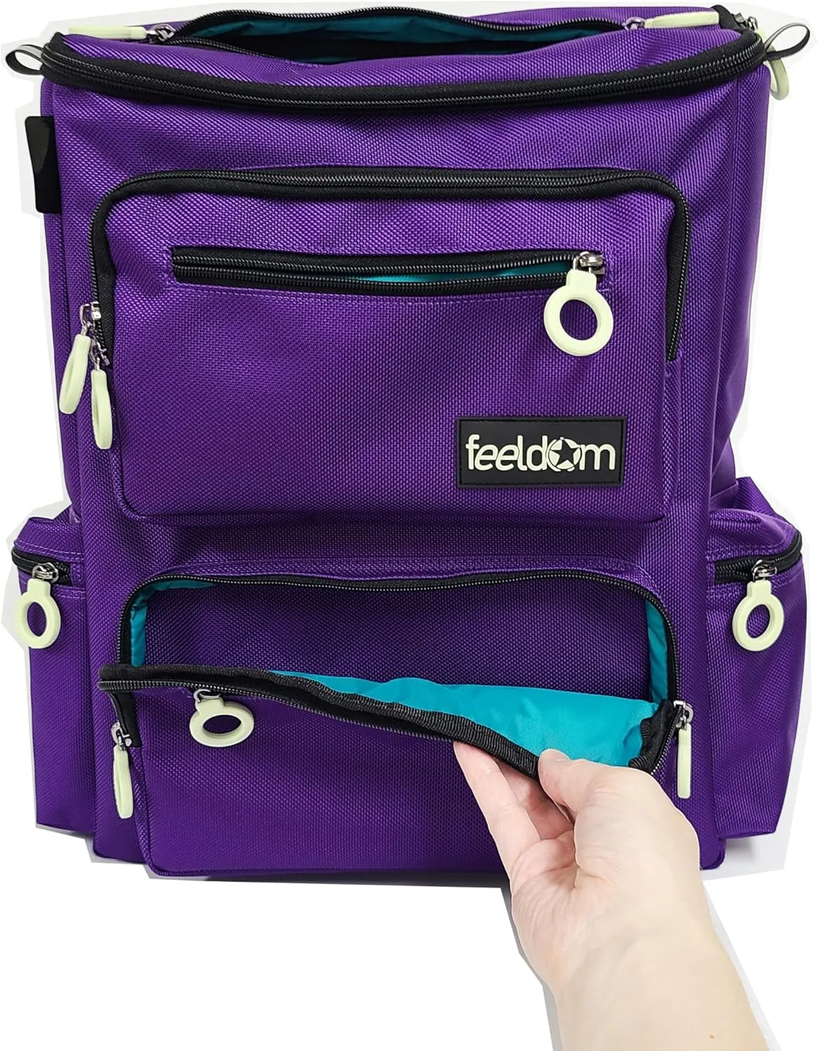 Classic Adaptive Wheelchair Backpack for Back of Chair – 20L EZ-Access Laptop Wheelchair Bag – Mobility Scooter & Electric Wheelchair Accessories, Galaxy Purple/Aqua