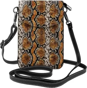 Classic Snake Skin Small Crossbody Bags for Women Travel Cell Phone Pouch PU Leather Cross Body Bag Adjustable Shoulder Strap Phone Purses Lightweight Wallet Purse with Credit Card Slots