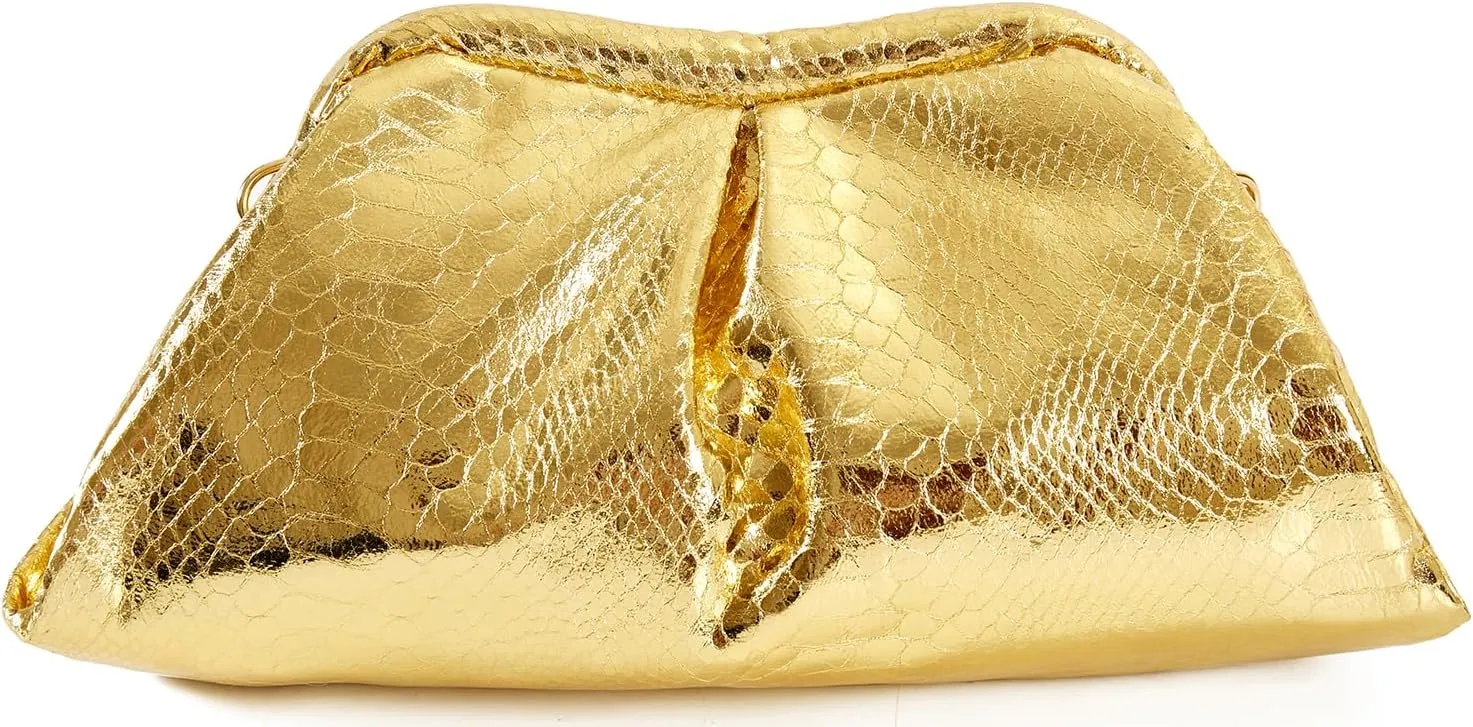 Clutch Purses Cloud Shoulder Bags Evening Dumpling with Ruched Pouch Handbags