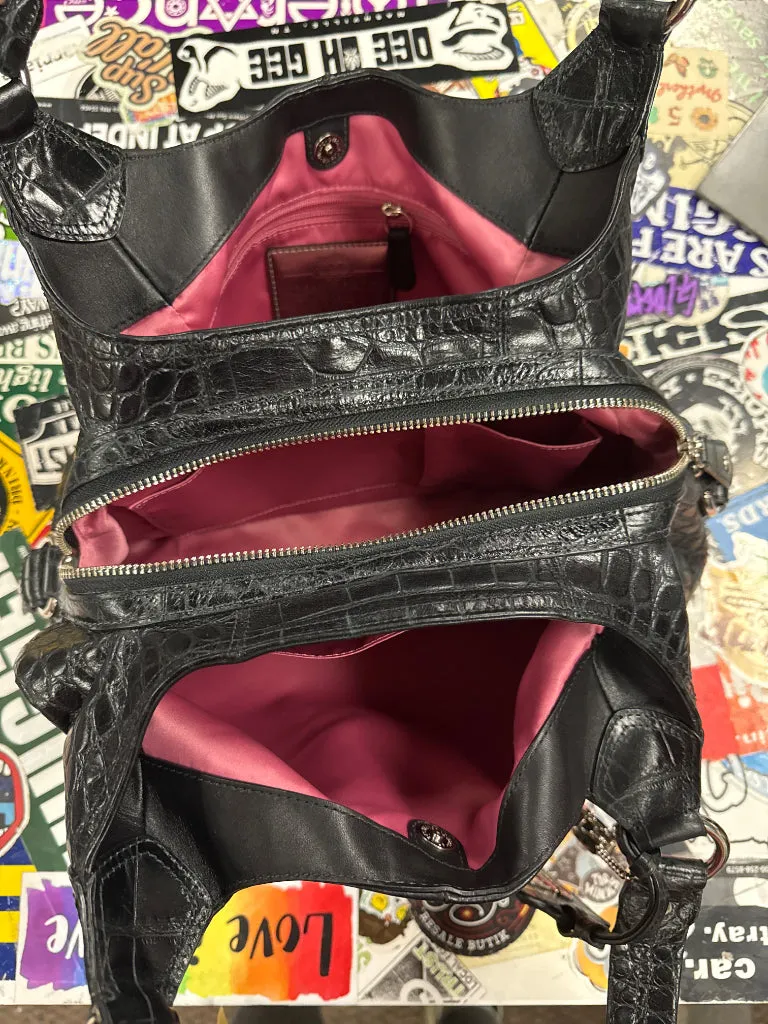 COACH CROCODILE EMBOSSED HOBO (org$598)