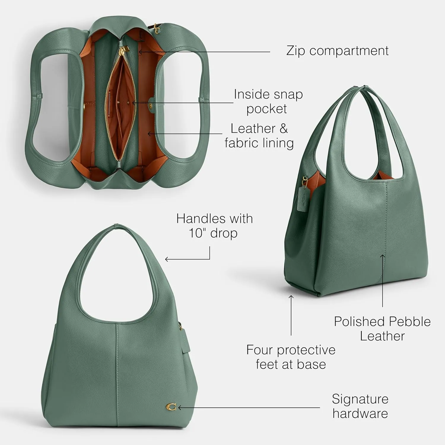 Coach Polished Pebble Leather Lana Shoulder Bag