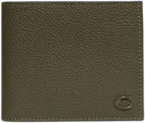 Coach Refined Double Bill in Pebble Leather with Sculpted C Hardware Branding, Army Green