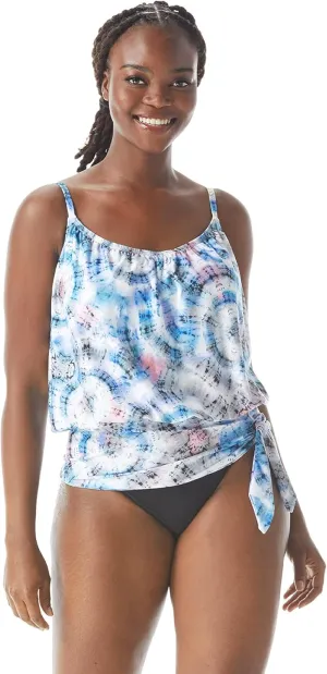 Coco Contours Jem Blouson Bra Sized Tankini Top — Shapemaker Tummy Control Swim Top