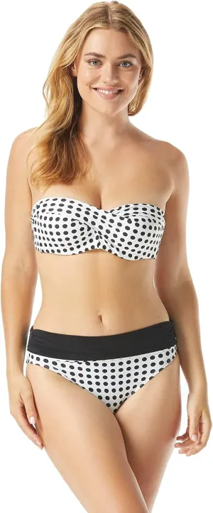 COCO REEF Riviera Dot Five-Way Bra Sized Bandeau Top Ivory 32-34DD