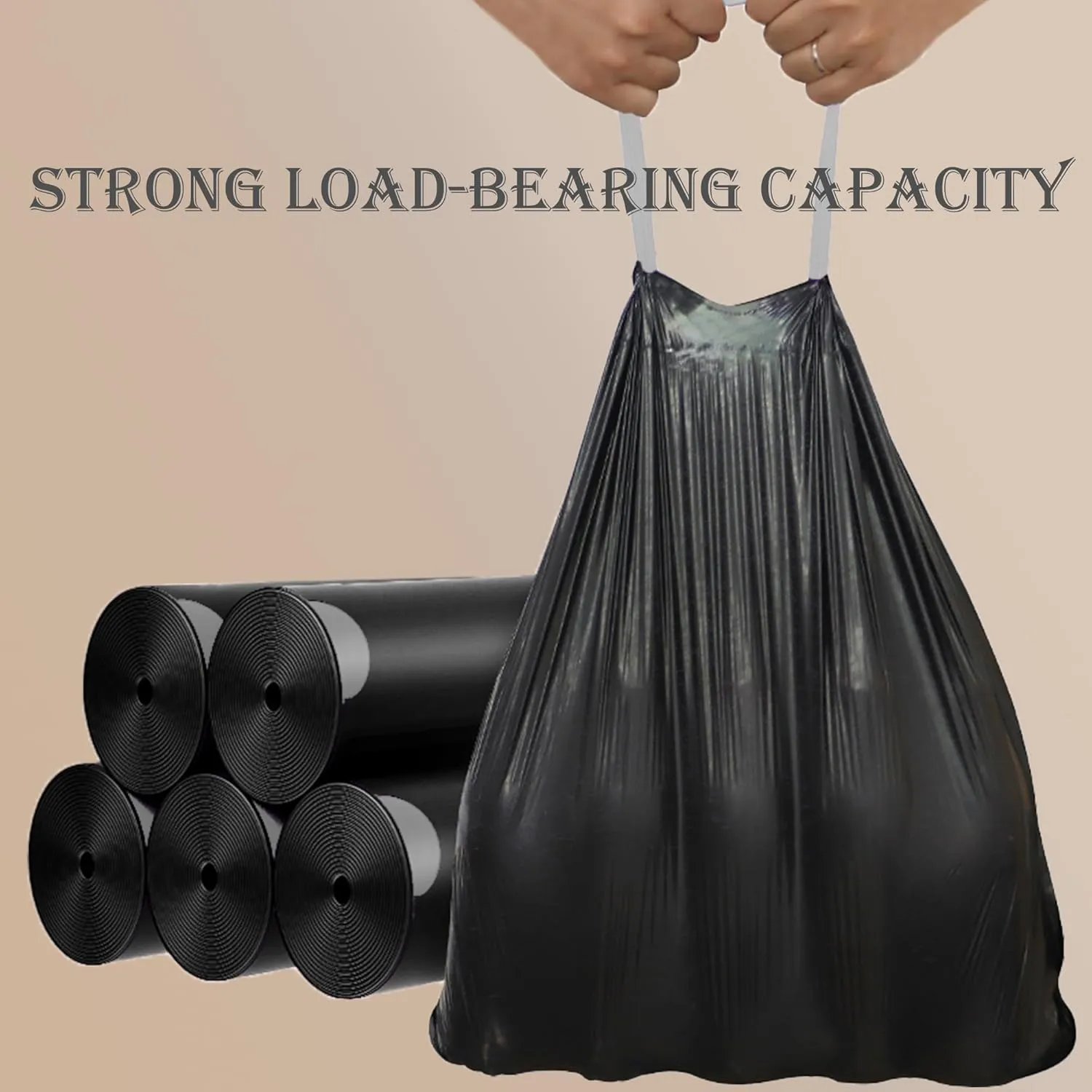 Code P Heavy Duty Trash Bags 1.2 Mil THICK 13-16 Gallon 50-60 Liter Compatible with simplehuman Code P 100 Count (Pack of 1) | Heavy Duty Black Garbage Can Liners
