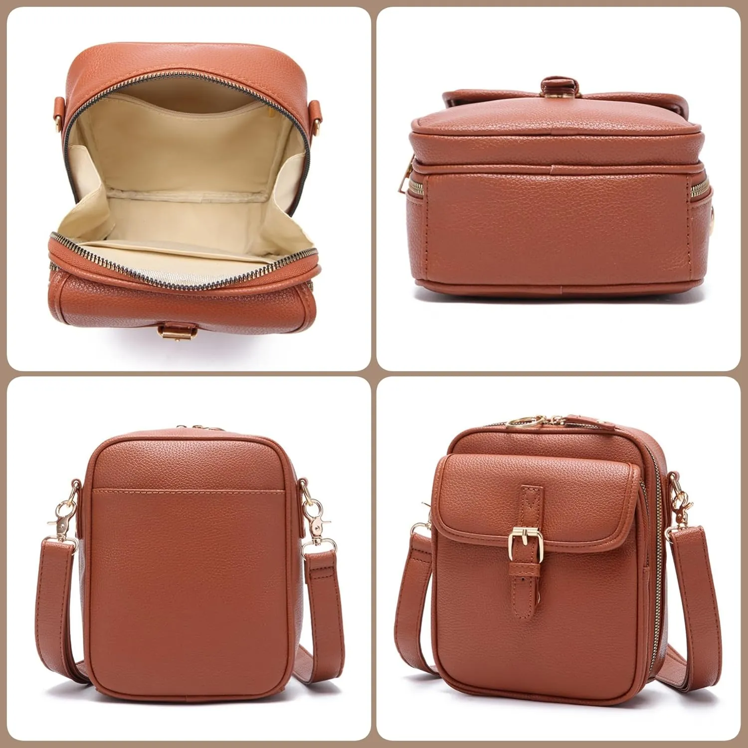 Collaboraten1 Crossbody Bag, Urvashi Crossbody Leather Bag, Retro Casual Bags with Multiple Card Slots for Women