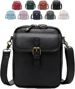 Collaboraten1 Crossbody Leather Bag, Large Capacity with 10 Card Slots, Anti Theft Shoulder Bags for Women Travel