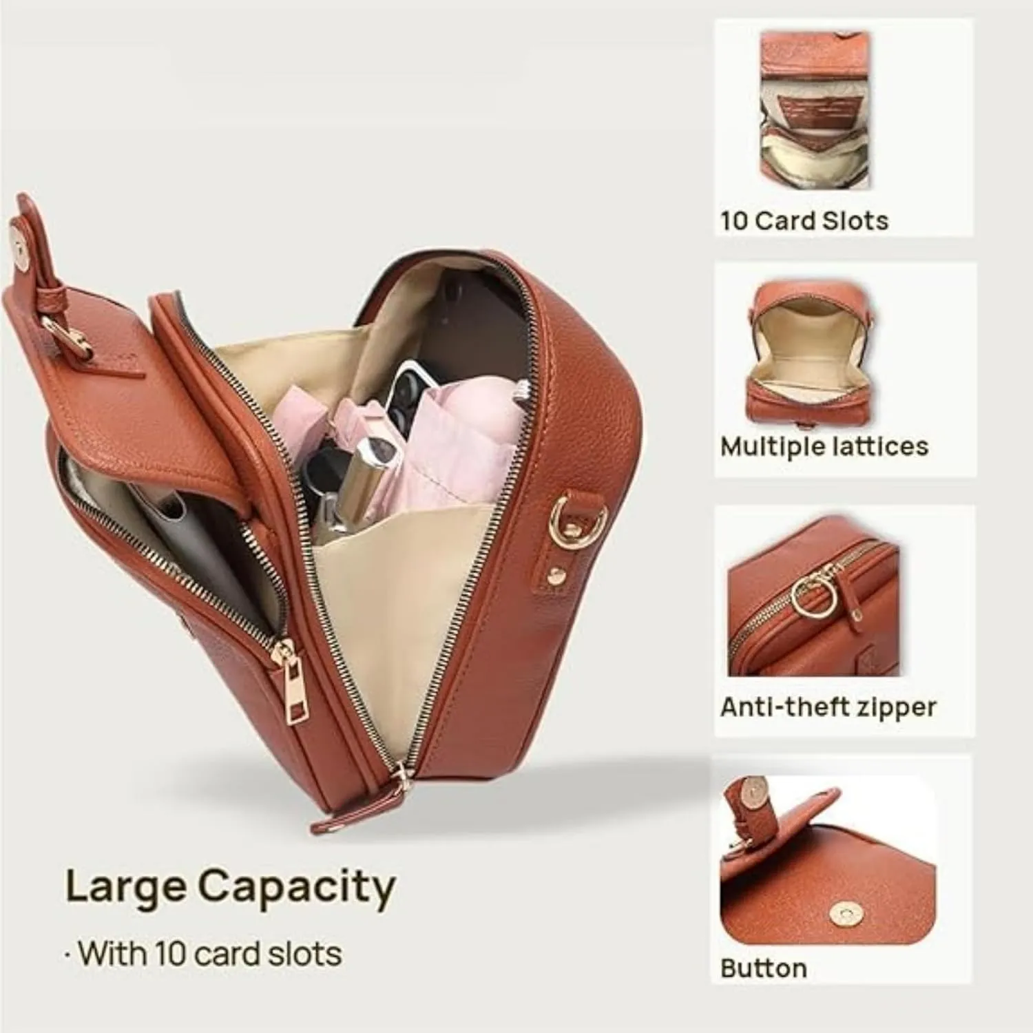 Collaboraten1 Crossbody Leather Bag, Shoulder Bags for Travel, Crossbody Bag, Vintage Layer Mini