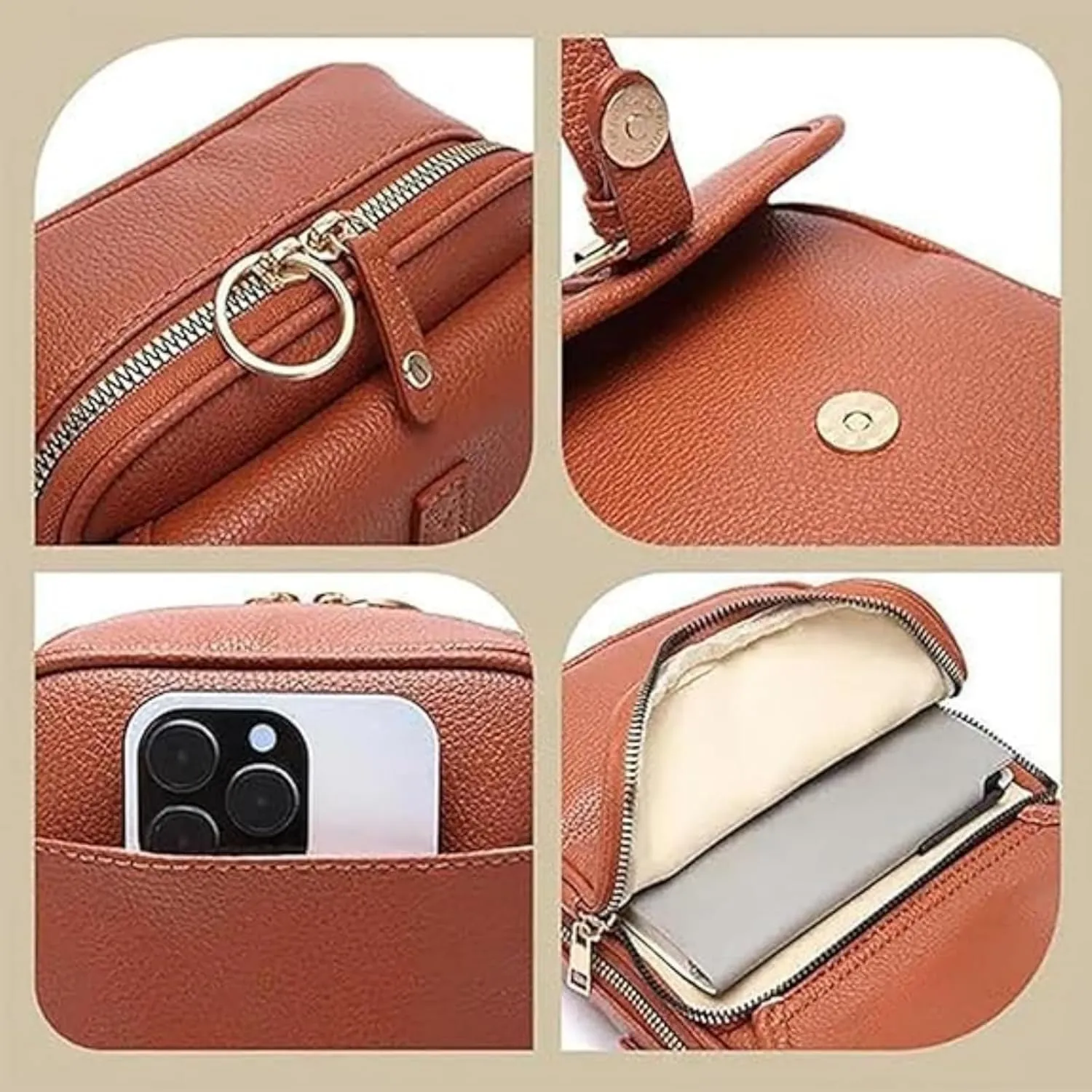 Collaboraten1 Crossbody Leather Bag, Shoulder Bags for Travel, Crossbody Bag, Vintage Layer Mini