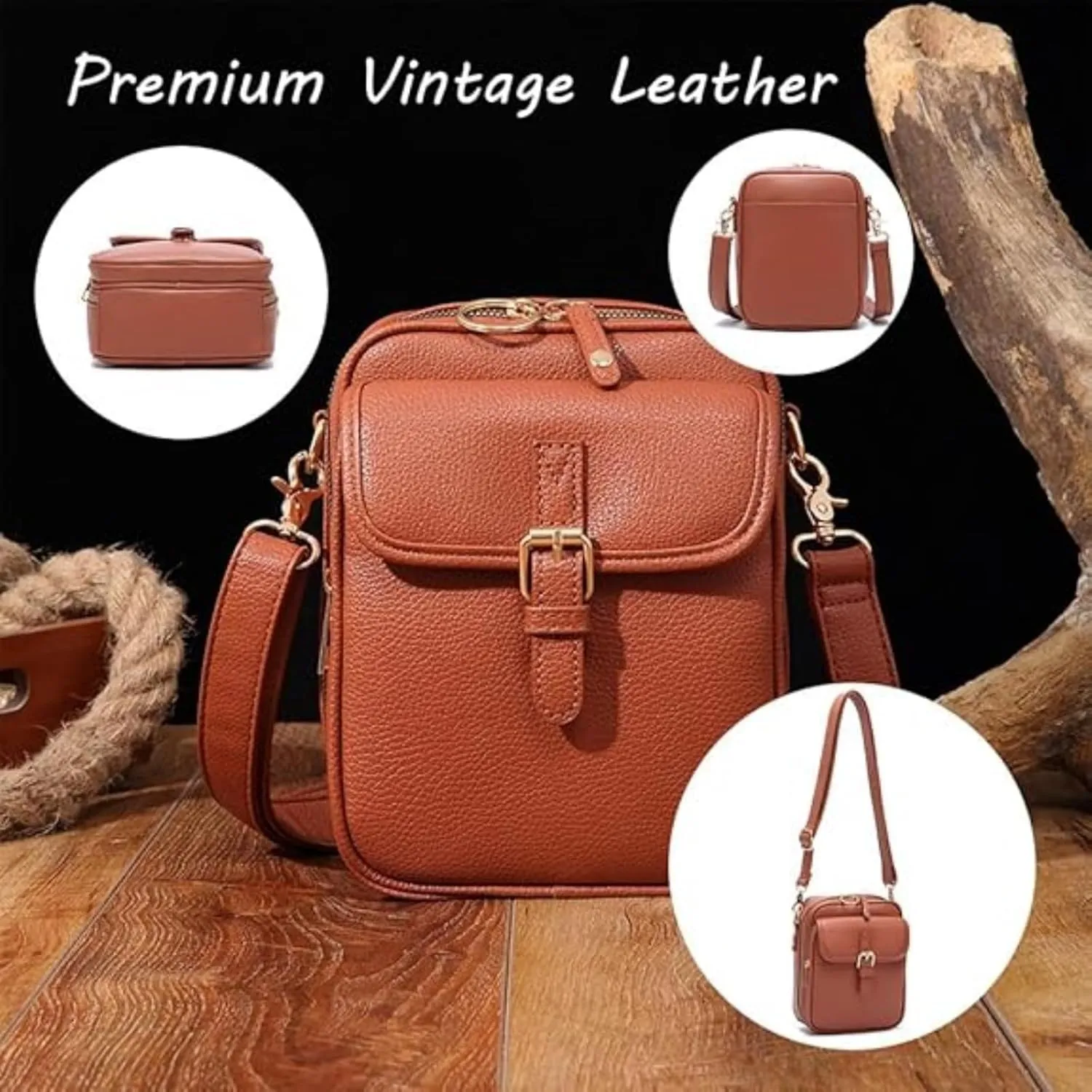 Collaboraten1 Crossbody Leather Bag, Shoulder Bags for Travel, Crossbody Bag, Vintage Layer Mini