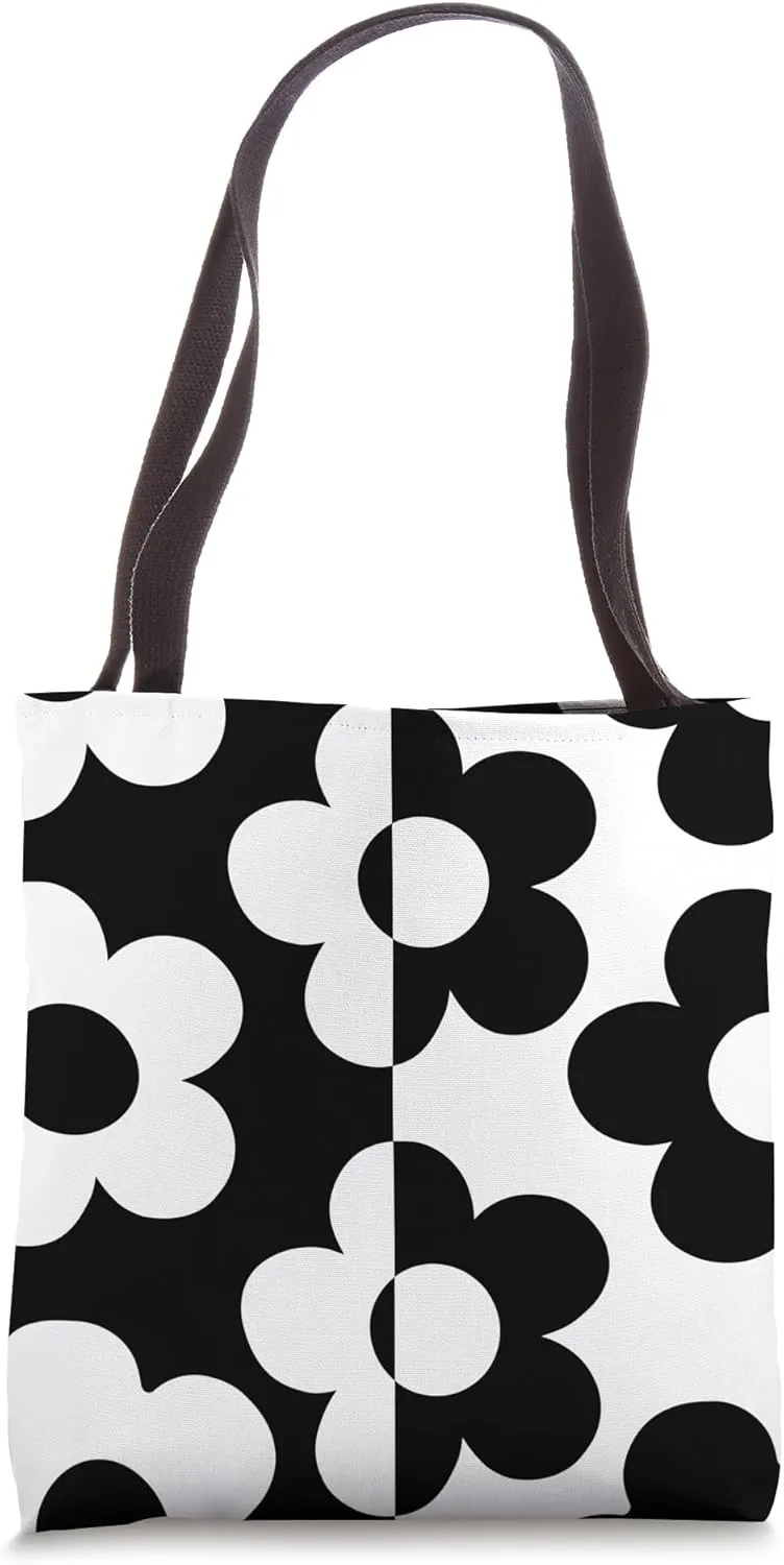 Color Daisy Block Split Color Indie Aesthetic 60's 70's Tote Bag
