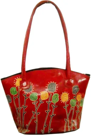 Colorful Plants Design Hand Made Shantiniketan Bag