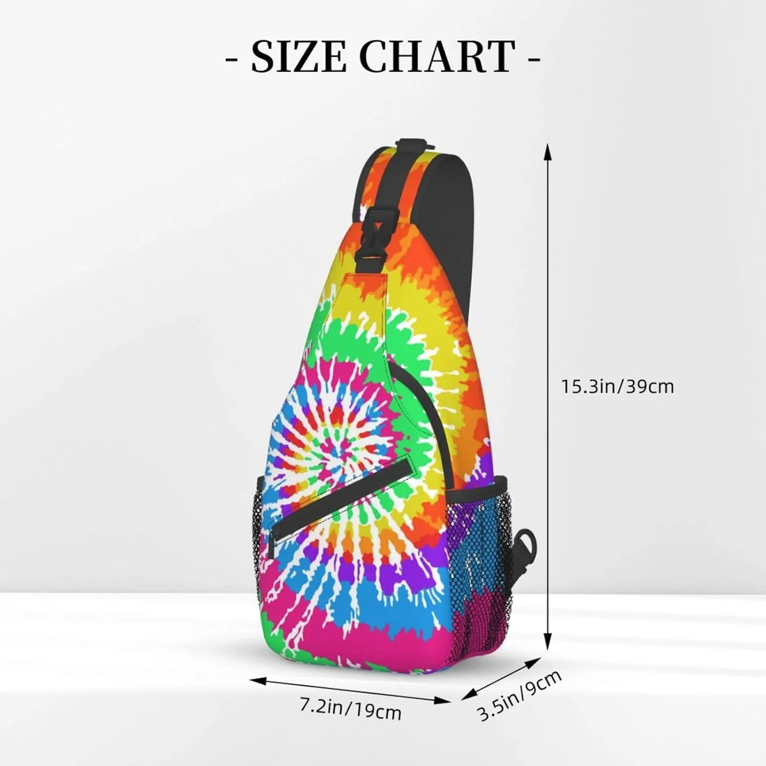 Colorful Rainbow Tie Dye Sling Backpack Chest Bag Crossbody Shoulder Bag Gym Cycling Travel Hiking Daypack For Men Women