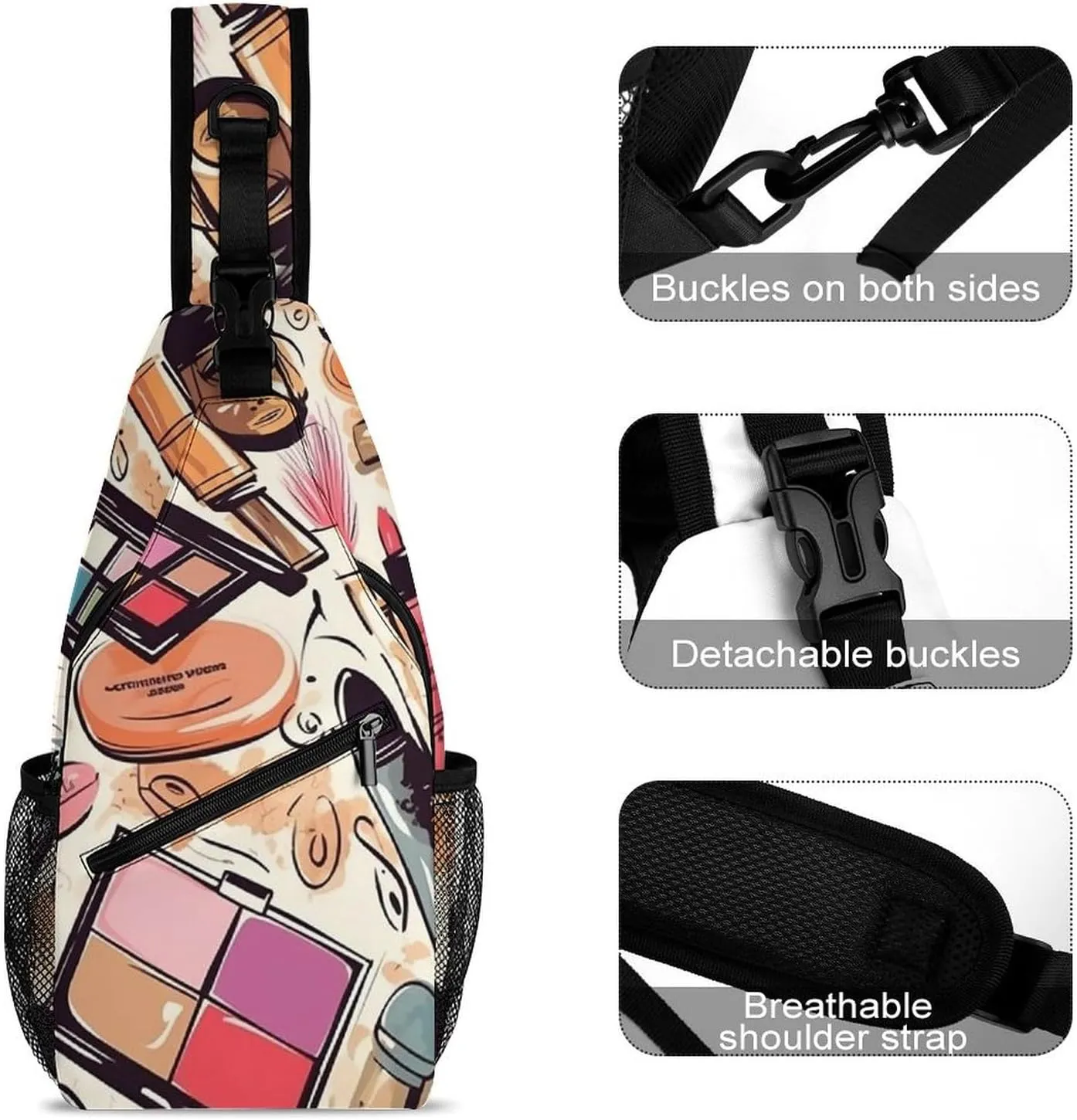 Colorful Tie Dye Crossbody Bag, Sling Bag, Sling Backpack, Belt Bags for Travel Outdoors Hiking