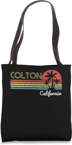 Colton, CA California visitor native tourist 70s 80s style Tote Bag
