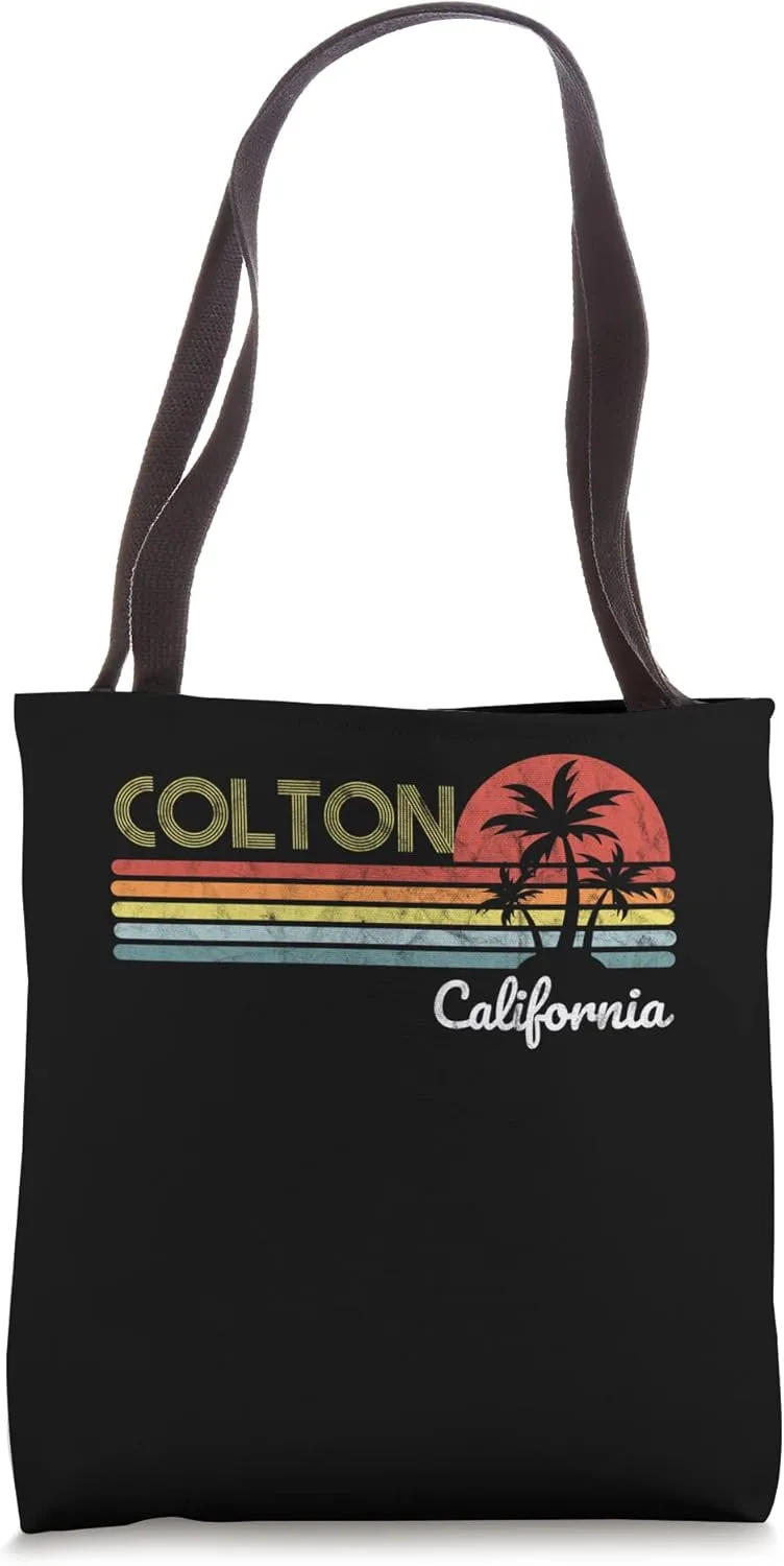 Colton, CA California visitor native tourist 70s 80s style Tote Bag