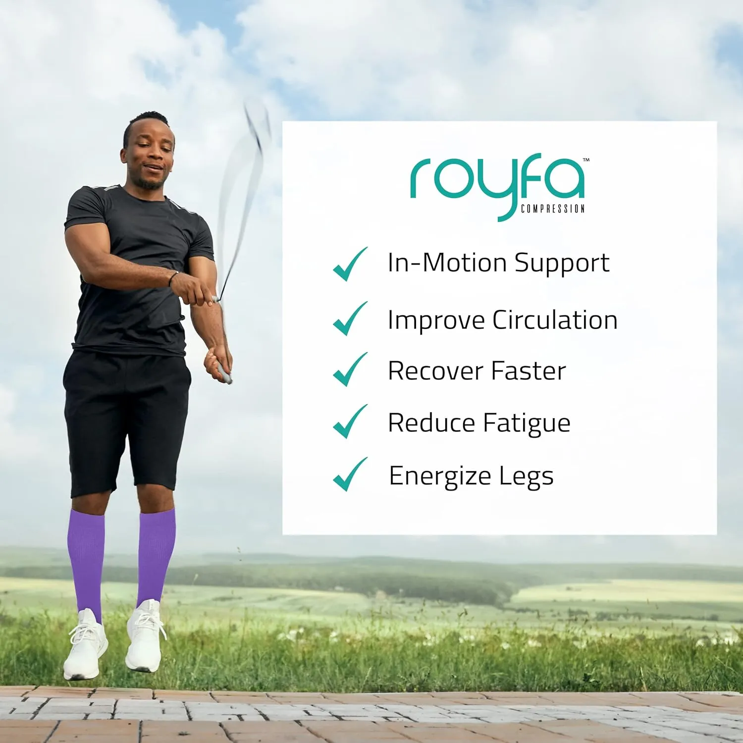 compression socks for Women and Men, 15-20 mmHg support Sock for All-Day Wear, Sports Performance circulator compression sock - Great For Running, active, sport, athletic. (Large, Lanvender)