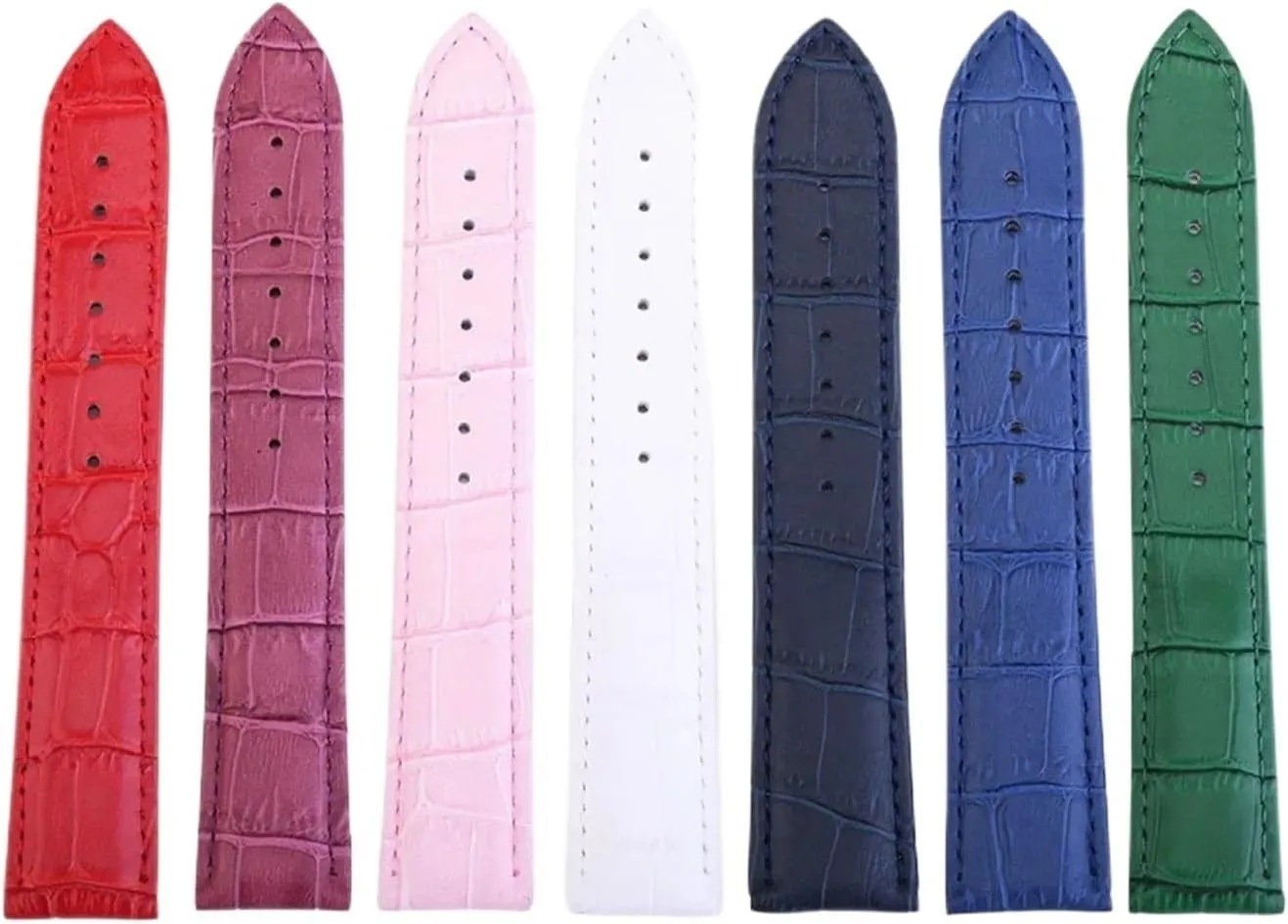 CongYi Colorful Genuine Leather Watchband Men Women 12 13 14 15 16 17 18 19 20 22 24mm Crocodile Pattern Waterproof Watch Strap Band