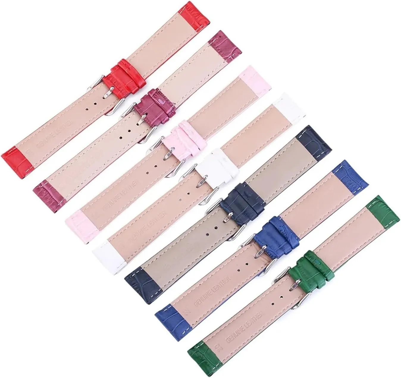 CongYi Colorful Genuine Leather Watchband Men Women 12 13 14 15 16 17 18 19 20 22 24mm Crocodile Pattern Waterproof Watch Strap Band