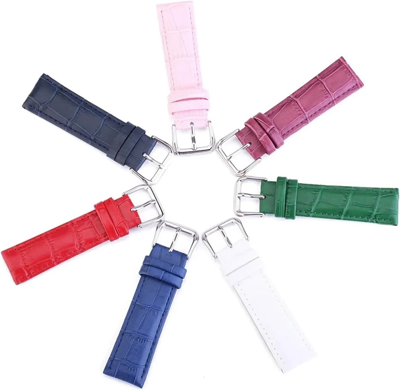 CongYi Colorful Genuine Leather Watchband Men Women 12 13 14 15 16 17 18 19 20 22 24mm Crocodile Pattern Waterproof Watch Strap Band
