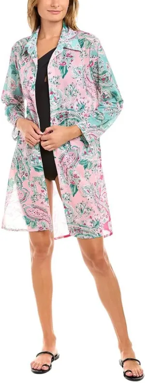 CONVERTIBLE FRONT TIE SHIRT COVER UP - BELLAGIO PAISLEY
