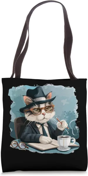 Cool bureau Cat for Office and Cats Lovers Tote Bag