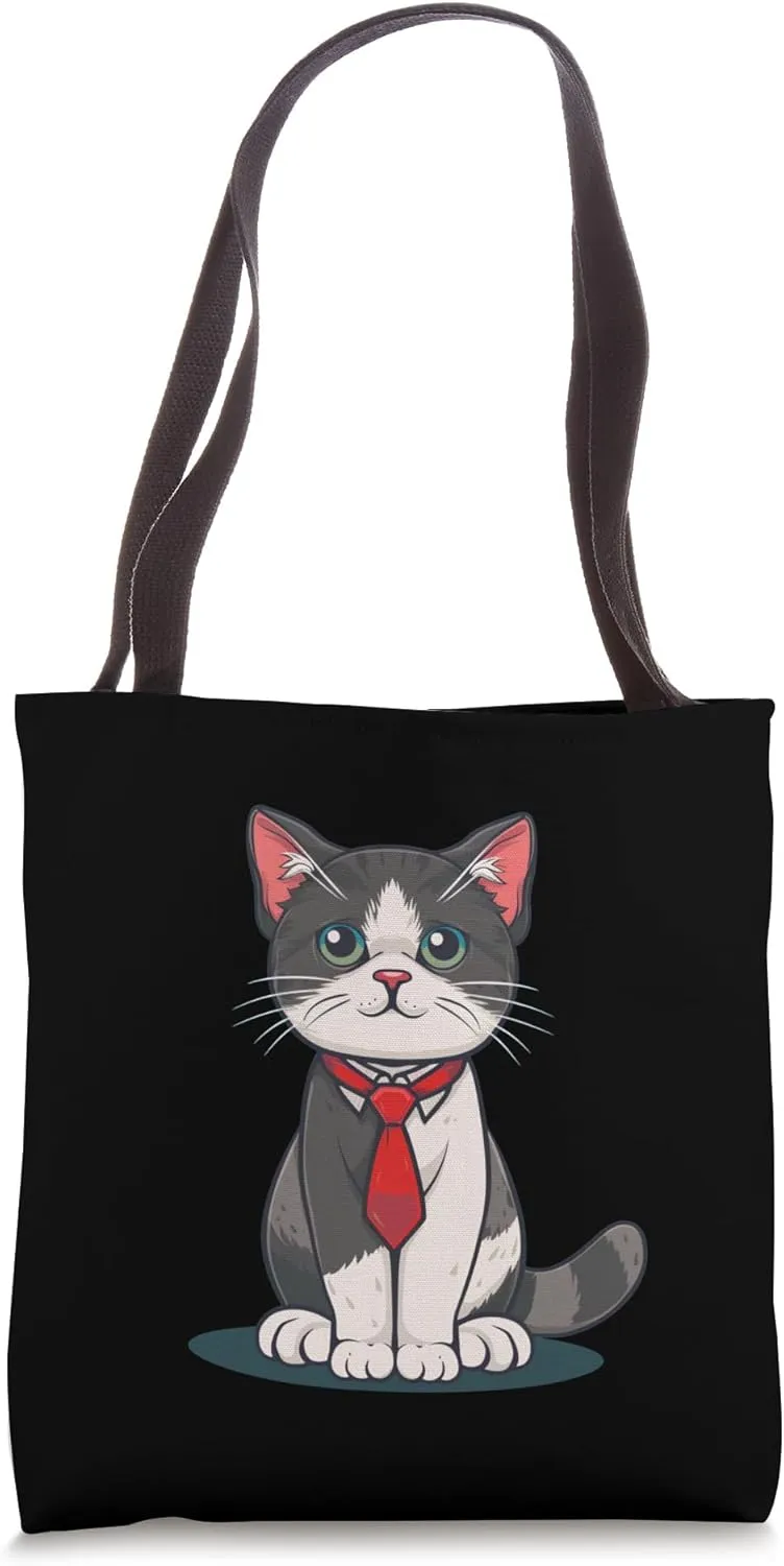 Cool bureau Cat Outfit for funny Office Cats Tote Bag