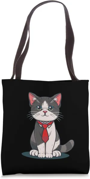 Cool bureau Cat Outfit for funny Office Cats Tote Bag