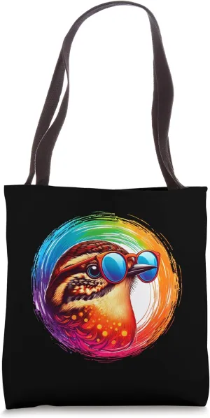 Cool Tie Dye Wren Sunglasses Bird Illustration Art Tote Bag