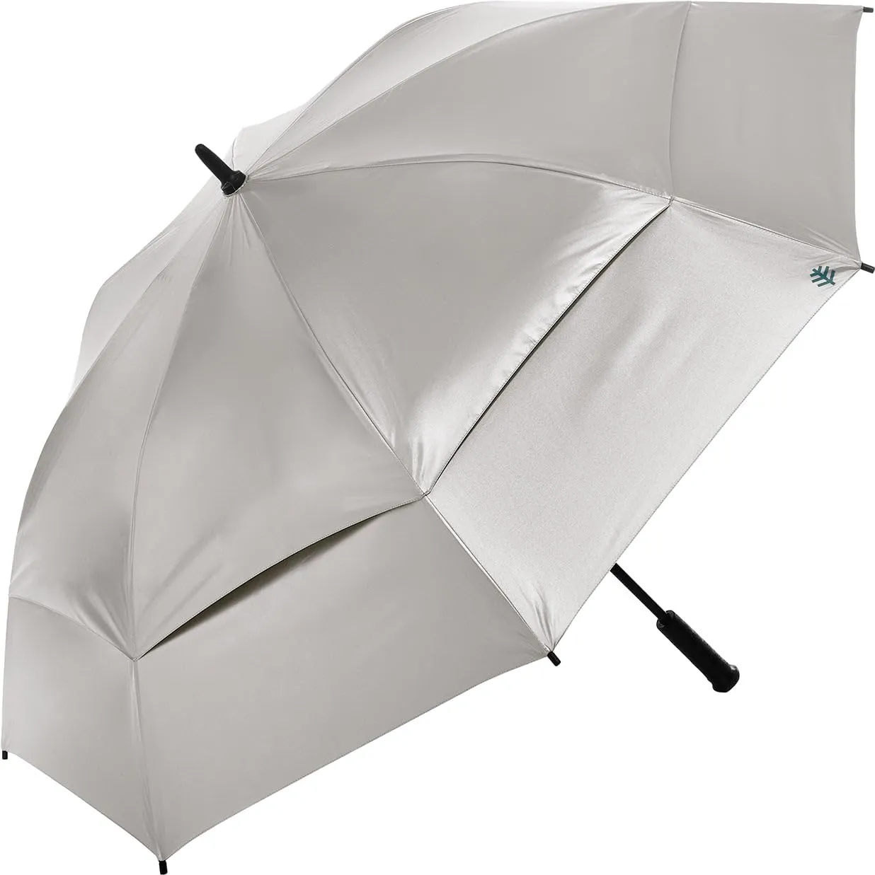 Coolibar UPF 50  62 Inch Tournament Golf Umbrella - Sun Protective (One Size- Silver)