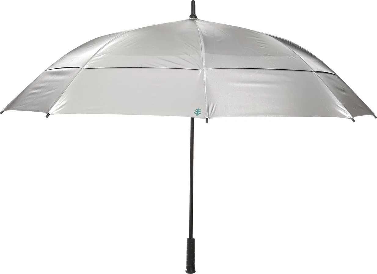 Coolibar UPF 50  62 Inch Tournament Golf Umbrella - Sun Protective (One Size- Silver)