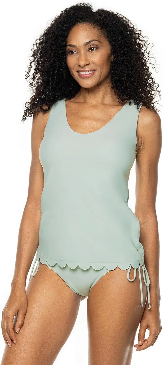 Coolibar UPF 50  Women's Acropora Scallop Swim Tank - Sun Protective