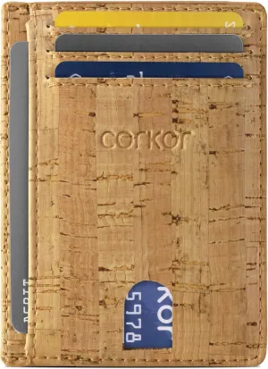 Cork Front Pocket Wallet – Cork Wallet - Vegan Leather – Cruelty Free - Eco Friendly - Black