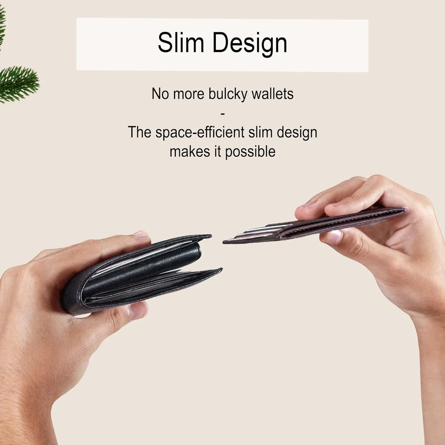 Cork Front Pocket Wallet – Cork Wallet - Vegan Leather – Cruelty Free - Eco Friendly - Black