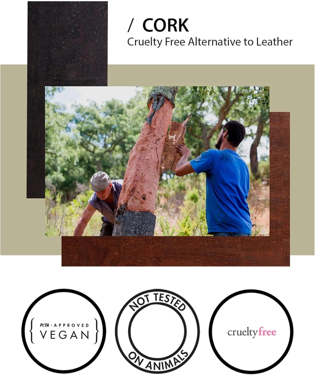 Cork Front Pocket Wallet – Cork Wallet - Vegan Leather – Cruelty Free - Eco Friendly - Black
