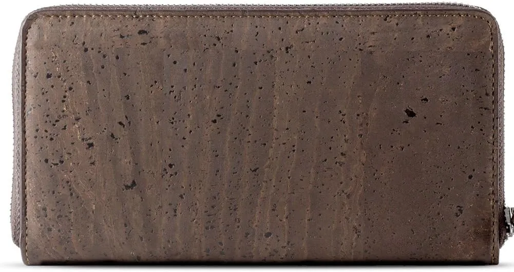 Cork RFID Long Wallet – Women’s Clutch - RFID Blocking - Vegan Leather – Cruelty Free – Eco Friendly - Brown