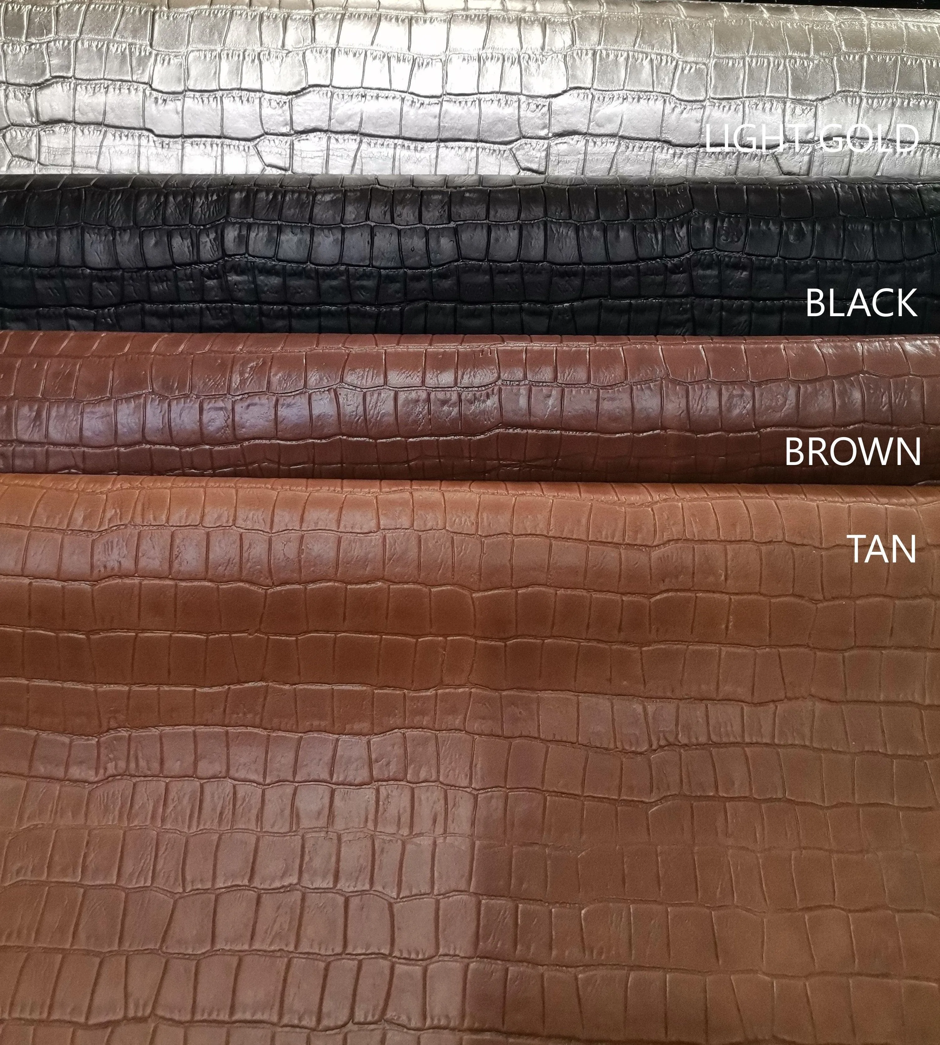 Cow leather embossed crocodile effect, genuine cow leather sheets printed crocodile, thickness 1,2mm(3 oz)