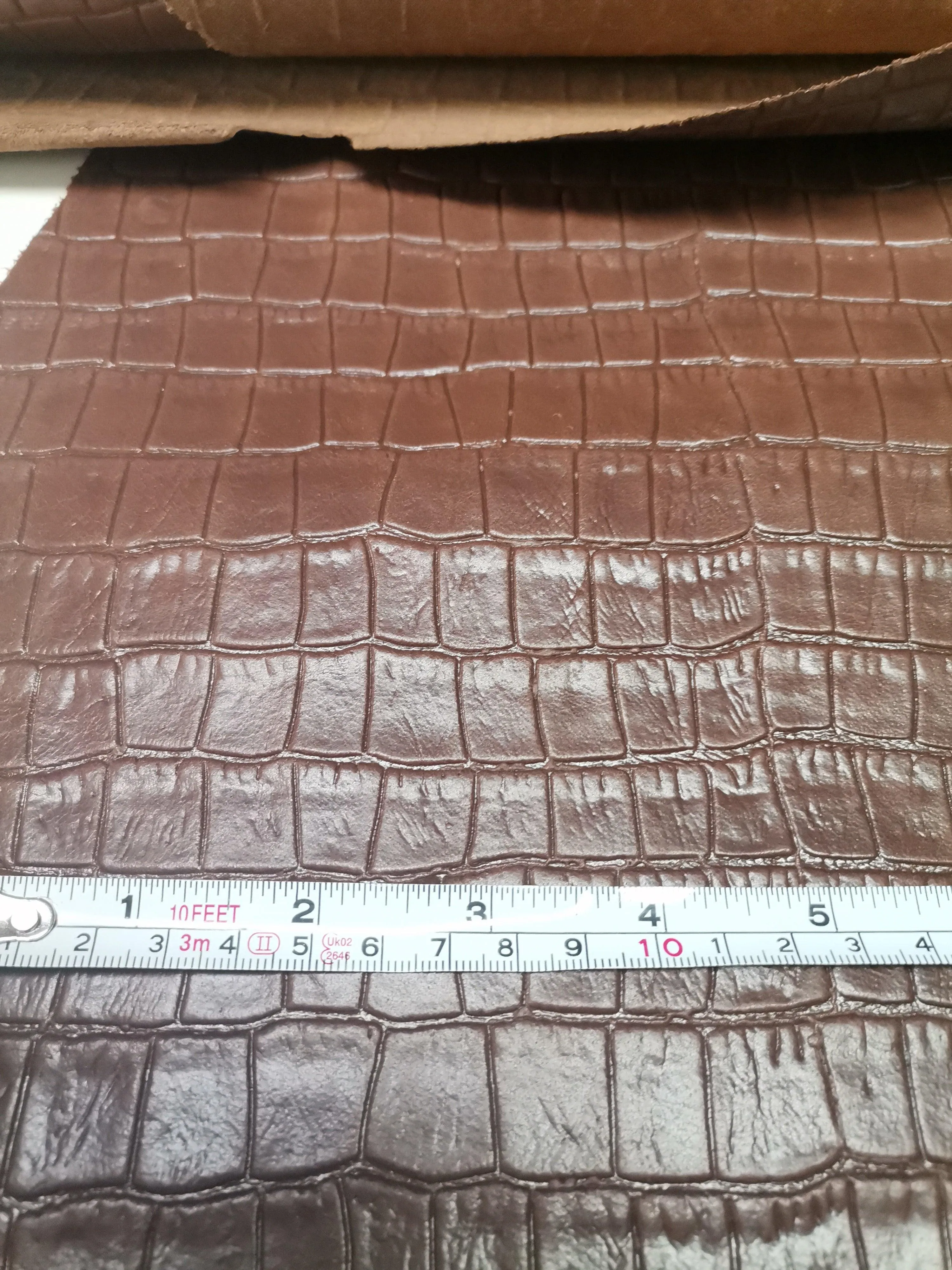 Cow leather embossed crocodile effect, genuine cow leather sheets printed crocodile, thickness 1,2mm(3 oz)
