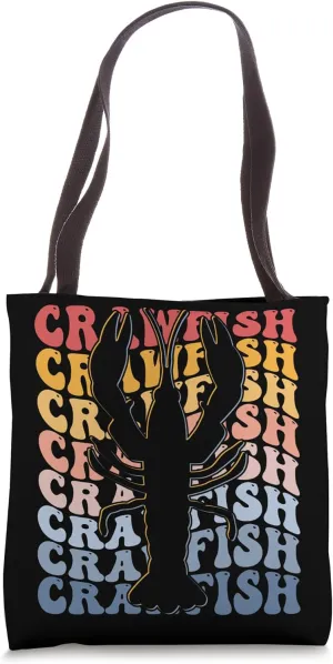 Crawfish Groovy Crayfish Crawdad Tote Bag