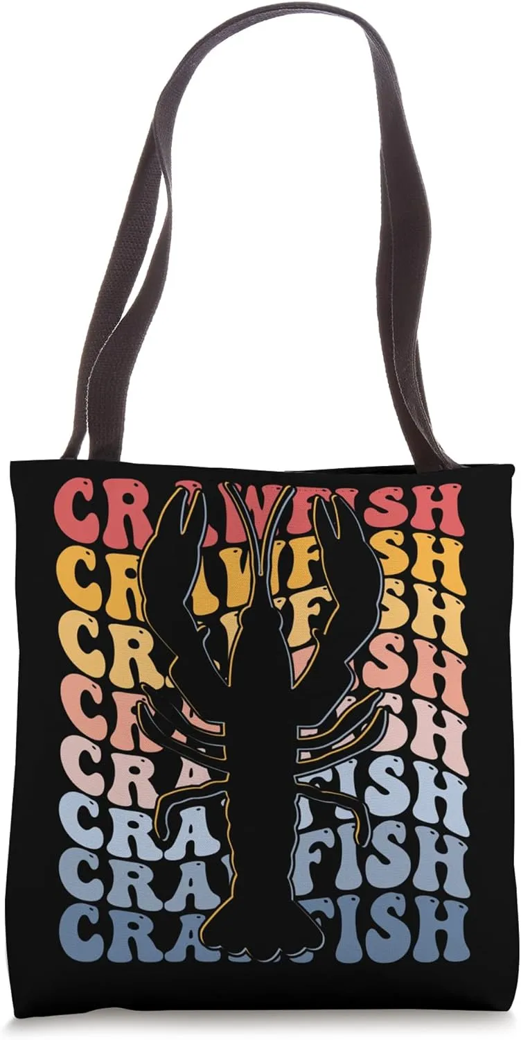 Crawfish Groovy Crayfish Crawdad Tote Bag