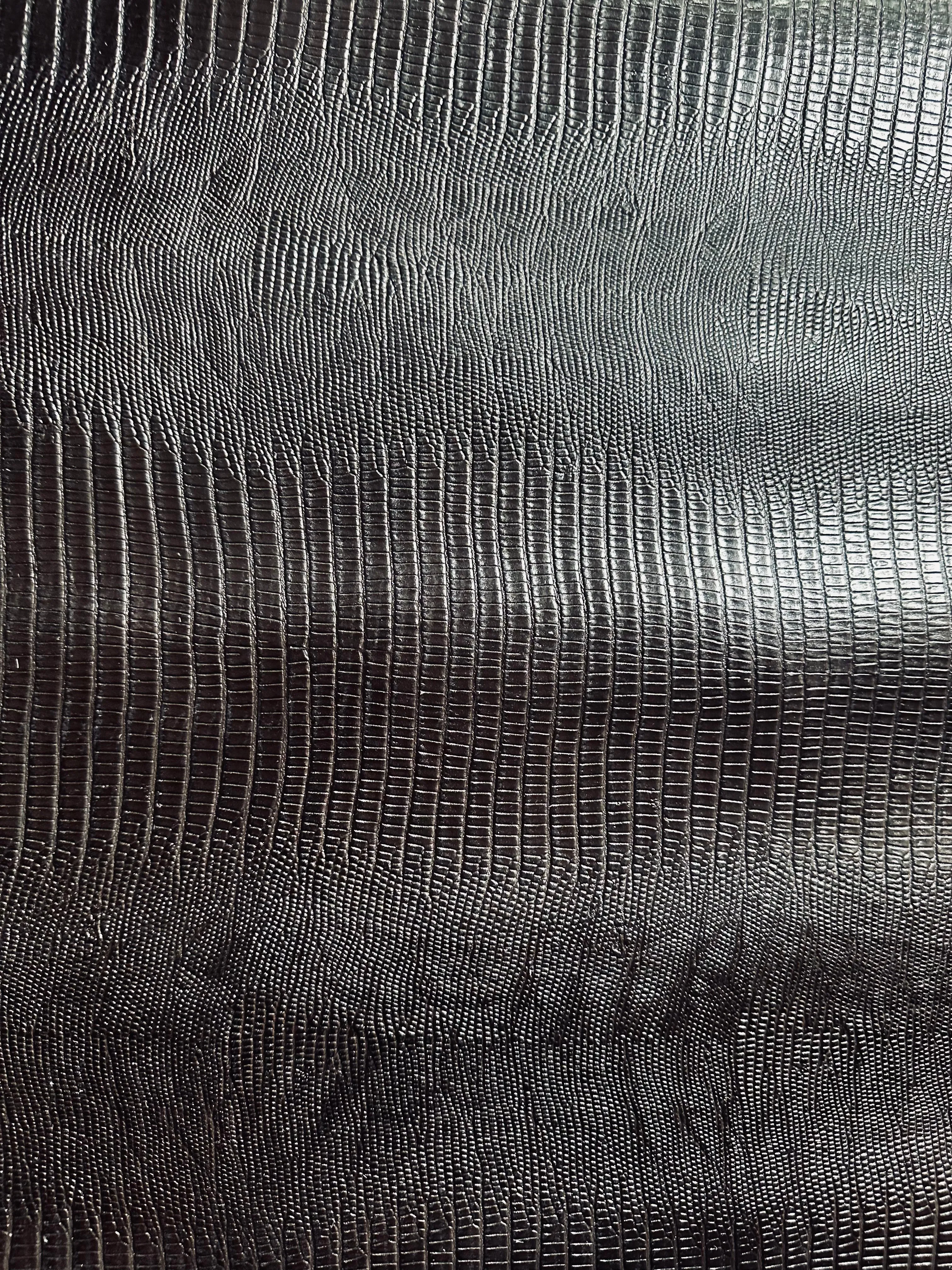 Croc Print Dark Brown Calf Leather