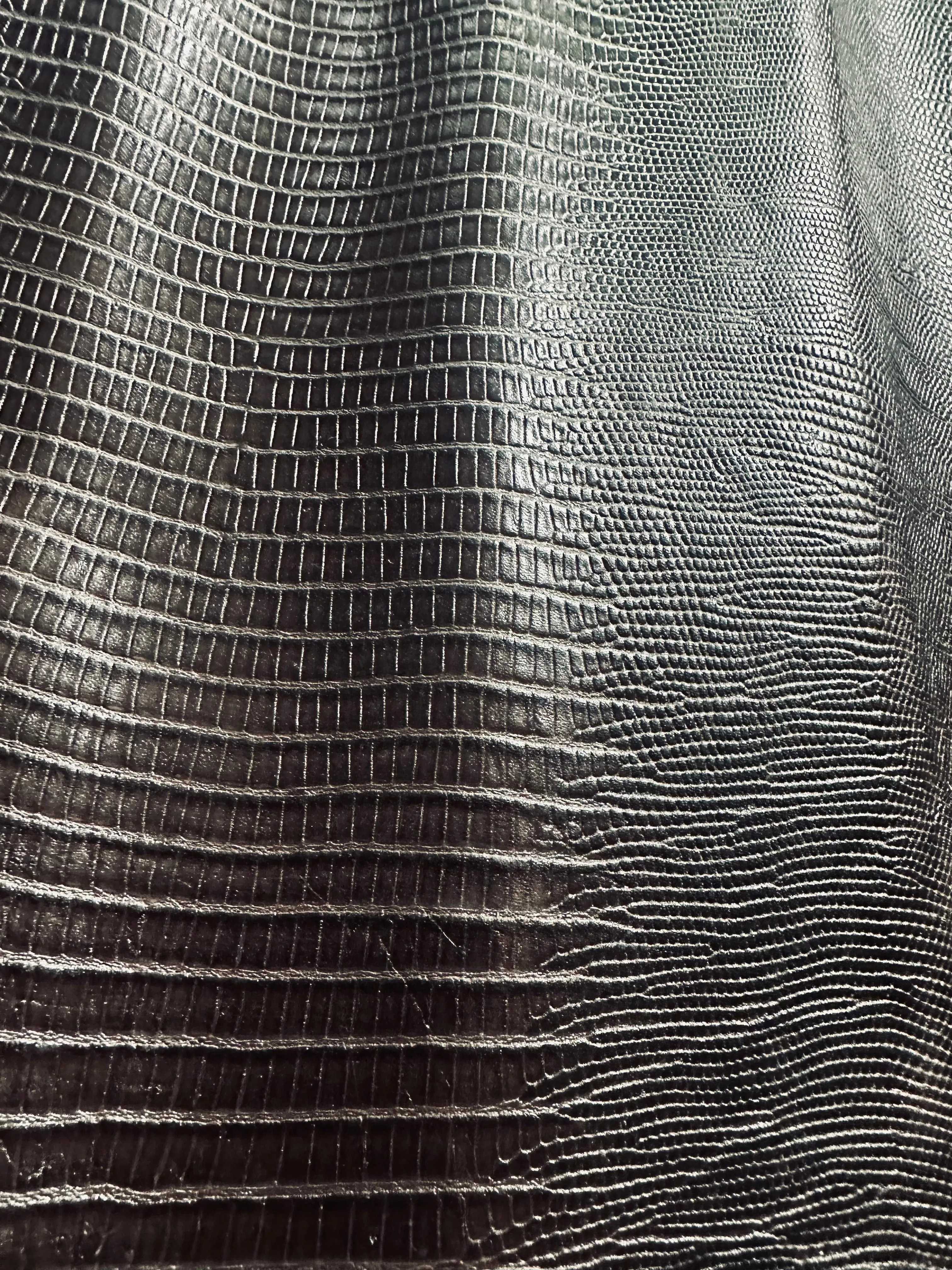 Croc Print Dark Brown Calf Leather
